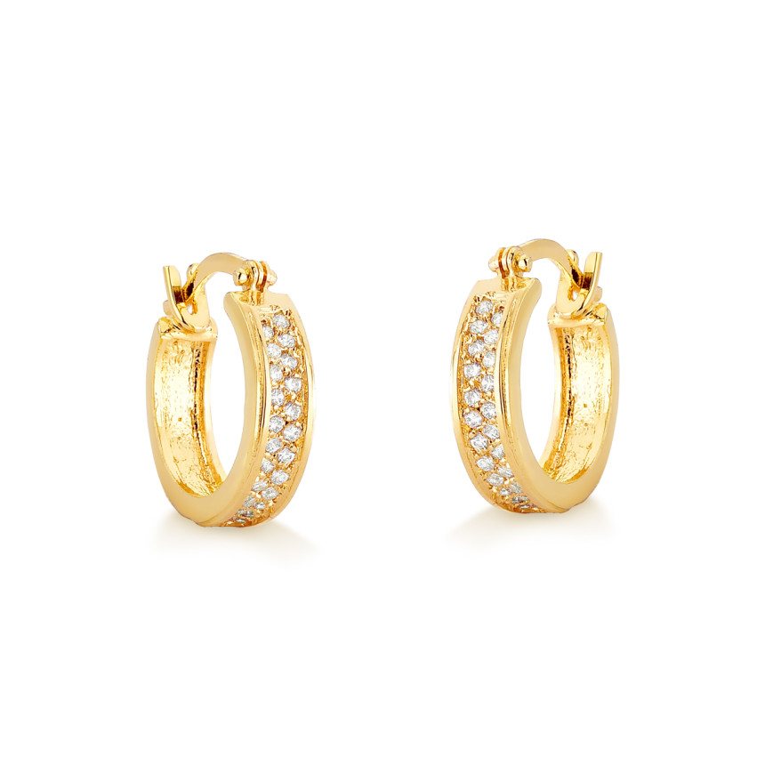 Brincos em ouro amarelo com brilhantes