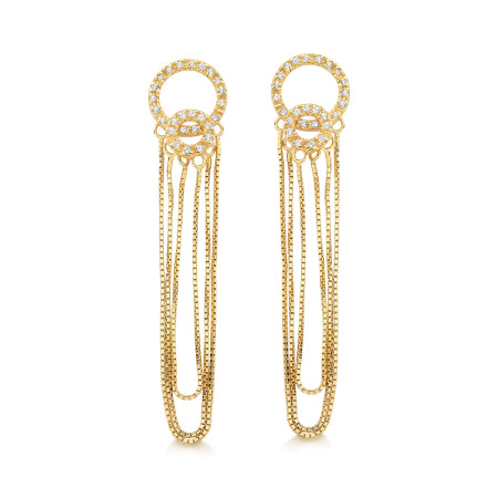 Brinco em ouro 18k com brilhantes