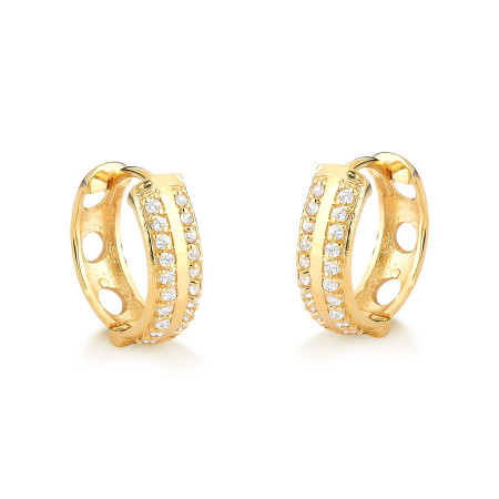 Brincos em ouro amarelo com brilhantes