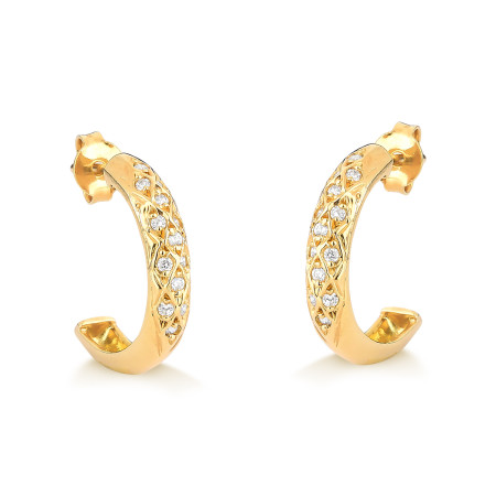 Brincos em ouro amarelo com brilhantes