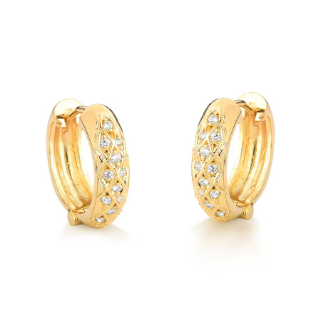 Brincos em ouro amarelo com brilhantes