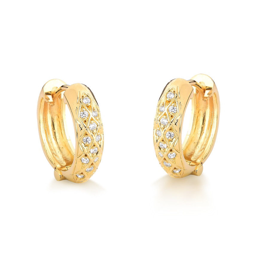Brincos em ouro amarelo com brilhantes