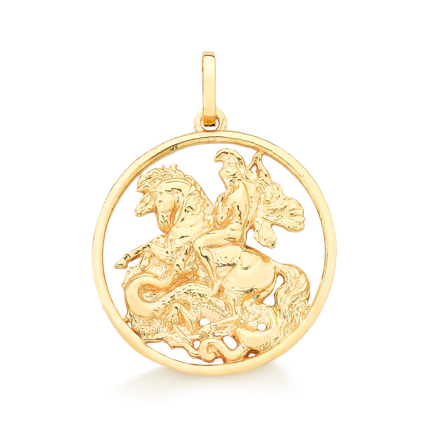 Pingente São Jorge em ouro amarelo