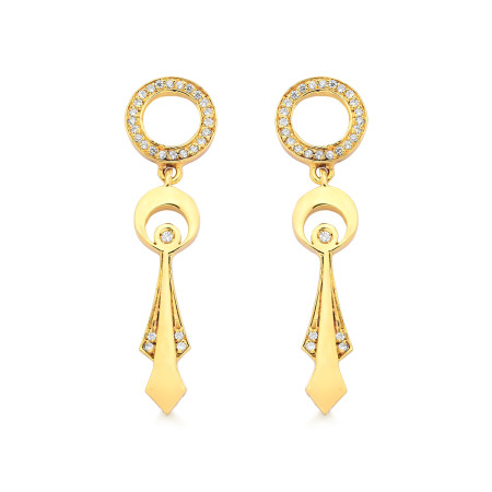 Brincos em ouro com diamantes