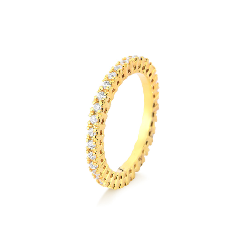 Aliança em ouro com diamantes