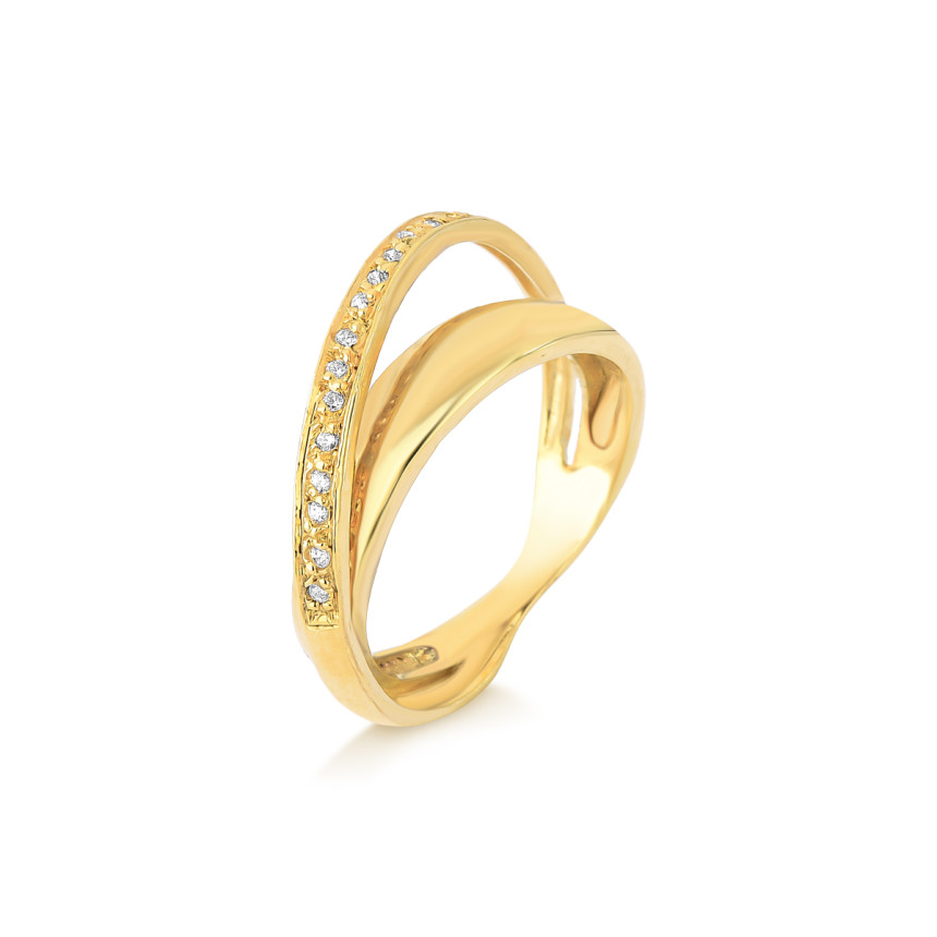 Anel em ouro 18 k com brilhantes
