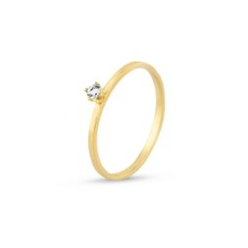 Anel em ouro com diamante