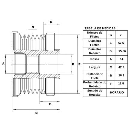 Polia Roda Livre Alternador Oap Para Toyota Hilux Sw4 Ik7028