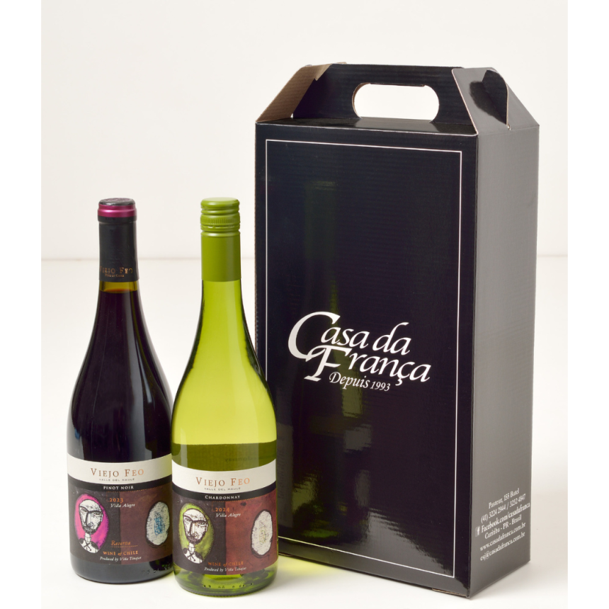 Kit Casa Da França Com 2 Vinhos Chilenos