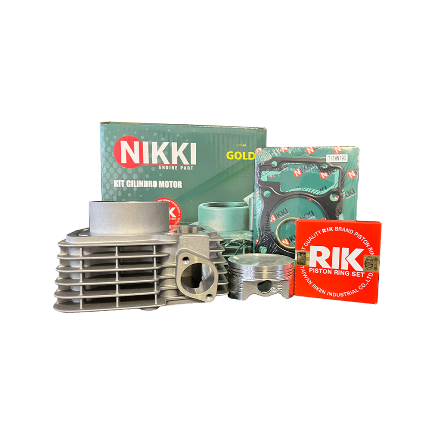 Kit Cilindro C/ Pistão e Anéis Nikki Rik 190cc Honda CG 150 Titan (04-15)