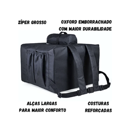 Mochila Bag Térmica 89 Litros Motoboy - Preta