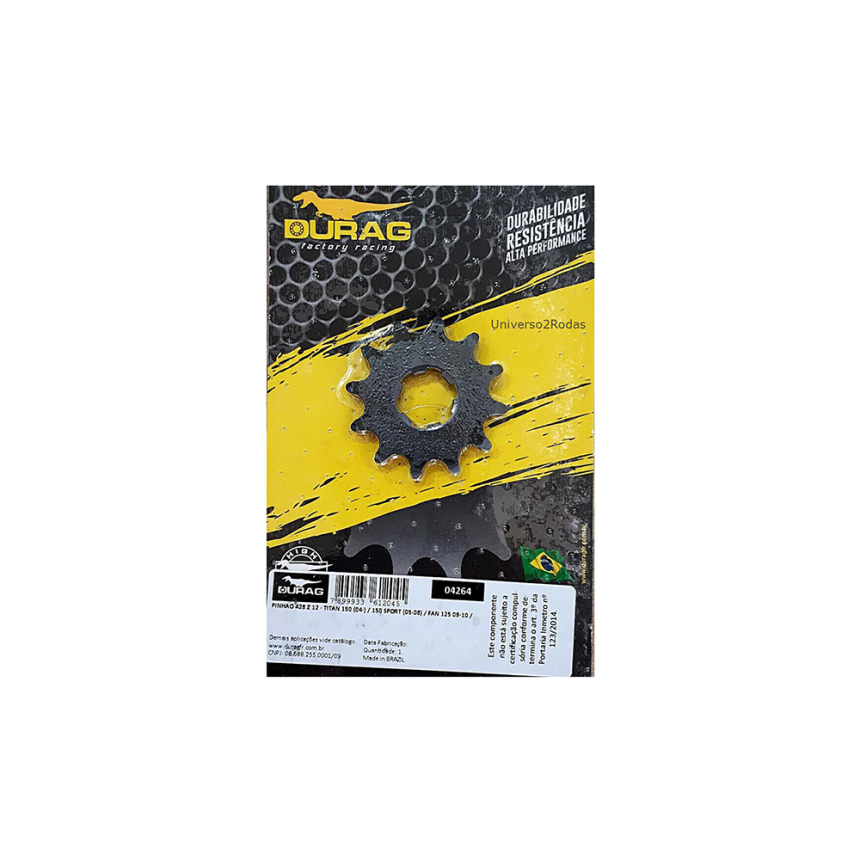 Pinhão 12 Dentes Durag Honda CG 150 / CG 150 Sport / CG 125 Fan
