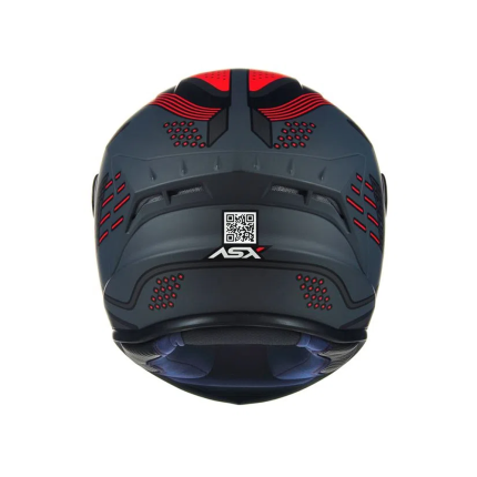 Capacete ASX Draken Cougar - Cinza Fosco / Preto / Vermelho