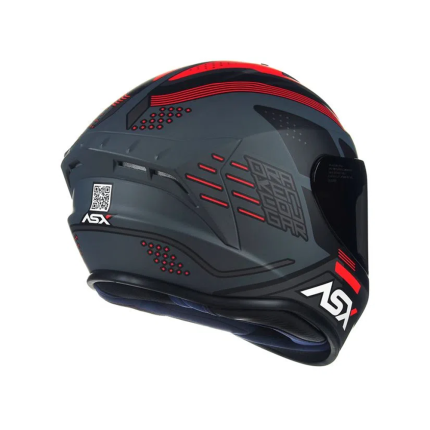 Capacete ASX Draken Cougar - Cinza Fosco / Preto / Vermelho