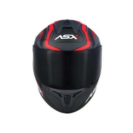 Capacete ASX Draken Cougar - Cinza Fosco / Preto / Vermelho