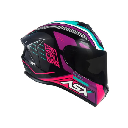 Capacete ASX Draken Cougar - Preto / Rosa / Tiffany