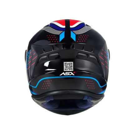 Capacete ASX Draken Cougar - Preto / Azul / Vermelho