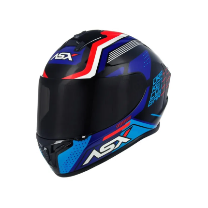 Capacete ASX Draken Cougar - Preto / Azul / Vermelho