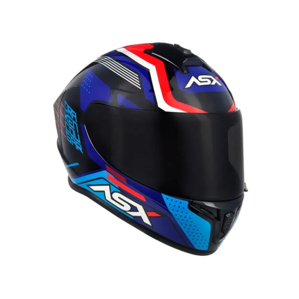 Capacete ASX Draken Cougar - Preto / Azul / Vermelho