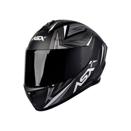 Capacete ASX Draken Vector - Preto Fosco e Cinza