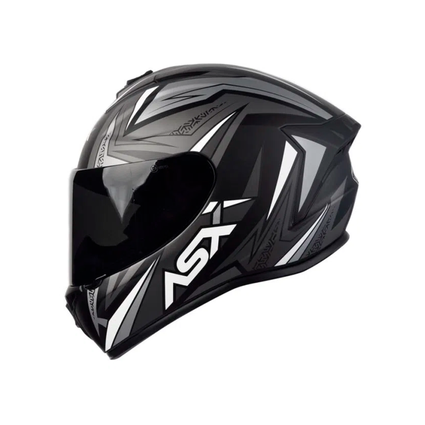 Capacete ASX Draken Vector - Preto Fosco e Cinza