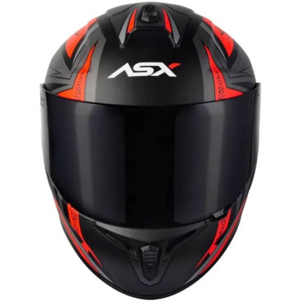 Capacete ASX Draken Vector - Preto Fosco / Cinza / Vermelho