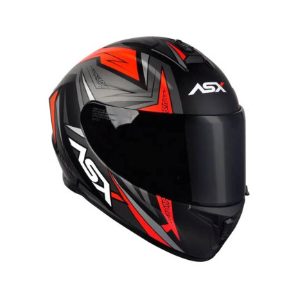 Capacete ASX Draken Vector - Preto Fosco / Cinza / Vermelho