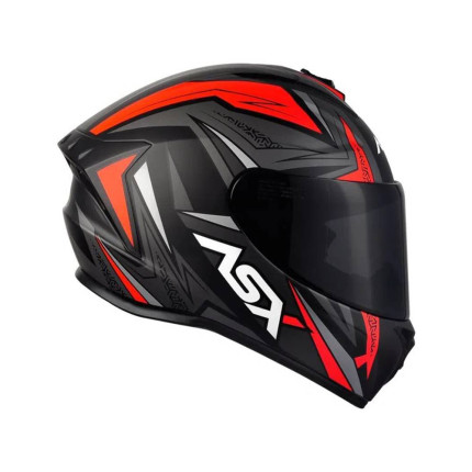 Capacete ASX Draken Vector - Preto Fosco / Cinza / Vermelho