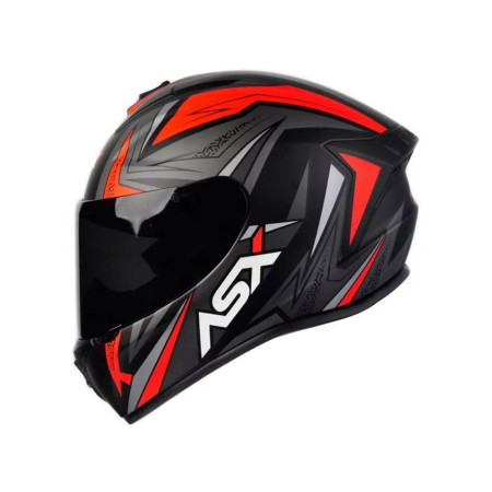Capacete ASX Draken Vector - Preto Fosco / Cinza / Vermelho