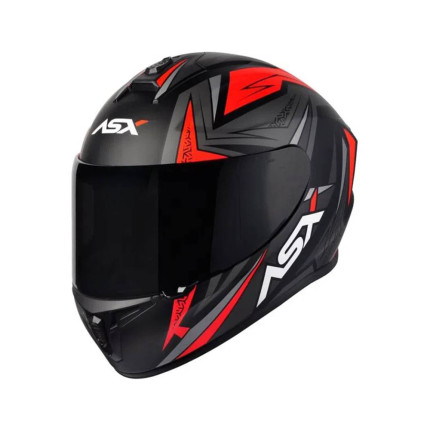 Capacete ASX Draken Vector - Preto Fosco / Cinza / Vermelho