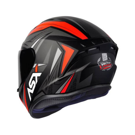 Capacete ASX Draken Vector - Preto Fosco / Cinza / Vermelho