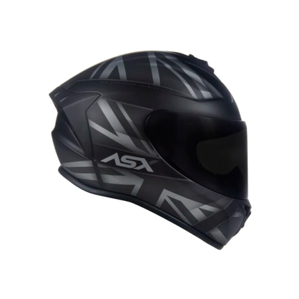 Capacete ASX Draken UK - Preto Fosco e Cinza