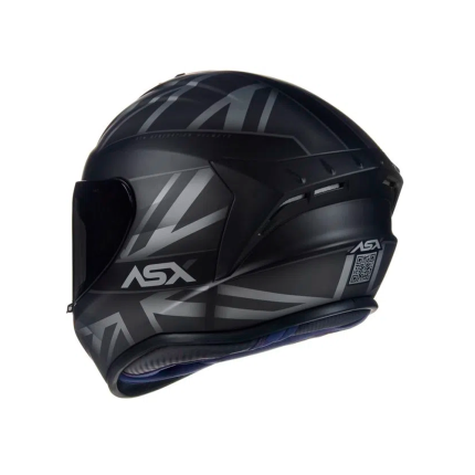 Capacete ASX Draken UK - Preto Fosco e Cinza