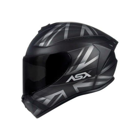 Capacete ASX Draken UK - Preto Fosco e Cinza