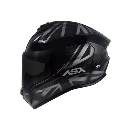 Capacete ASX Draken UK - Preto e Cinza