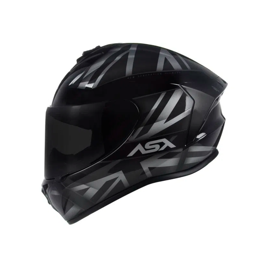 Capacete ASX Draken UK - Preto e Cinza