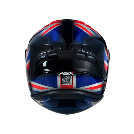 Capacete ASX Draken UK - Preto / Vermelho / Azul