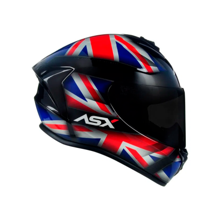 Capacete ASX Draken UK - Preto / Vermelho / Azul