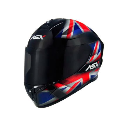 Capacete ASX Draken UK - Preto / Vermelho / Azul
