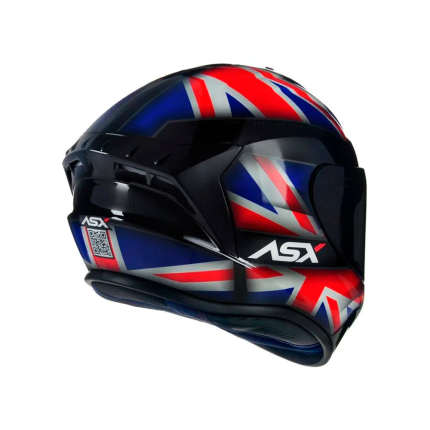 Capacete ASX Draken UK - Preto / Vermelho / Azul