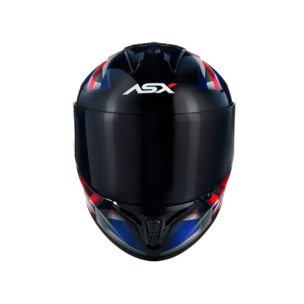 Capacete ASX Draken UK - Preto / Vermelho / Azul