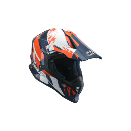 Capacete Helt Cross MX Traction - Branco e Laranja