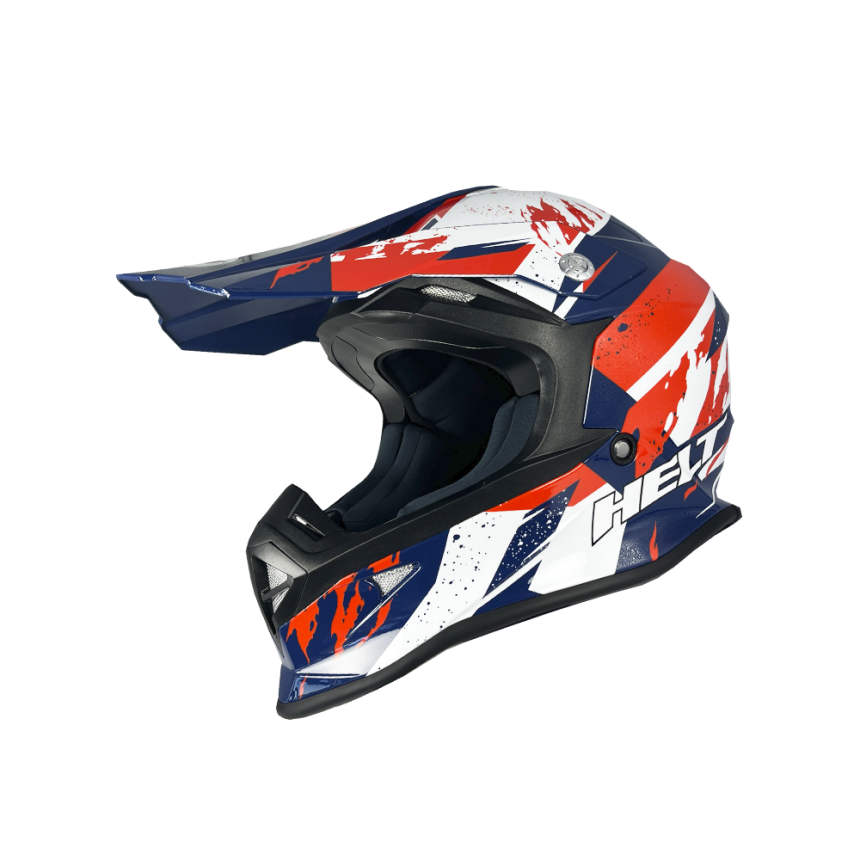 Capacete Helt Cross MX Traction - Branco e Laranja