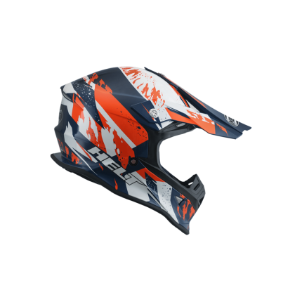 Capacete Helt Cross MX Traction - Branco e Laranja