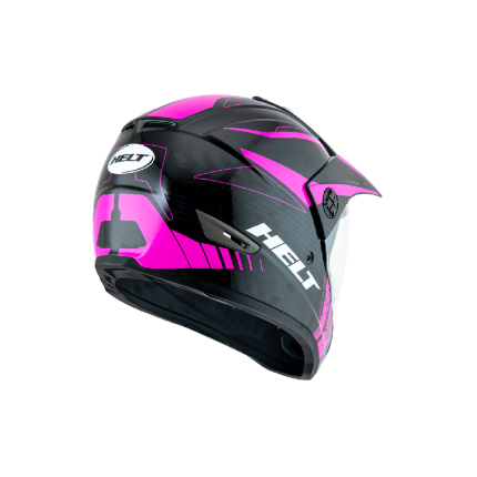 Capacete Helt Cross Vision Shock - Preto e Rosa