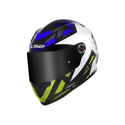 Capacete LS2 Classic FF358 Starwar - Azul e Amarelo Fluorescente
