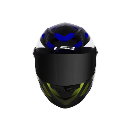 Capacete LS2 Classic FF358 Starwar - Azul e Amarelo Fluorescente