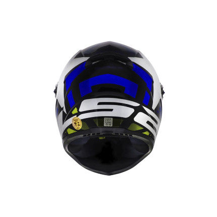 Capacete LS2 Classic FF358 Starwar - Azul e Amarelo Fluorescente