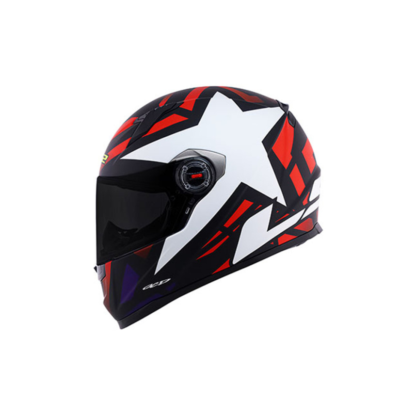 Capacete LS2 Classic FF358 Starwar - Branco Fosco e Vermelho