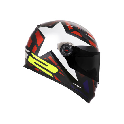Capacete LS2 Classic FF358 Starwar - Branco e Vermelho
